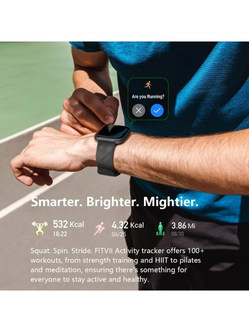 Smart Fitness Tracker Watch with Heart Rate, Blood Pressure, Sleep & Oxygen
